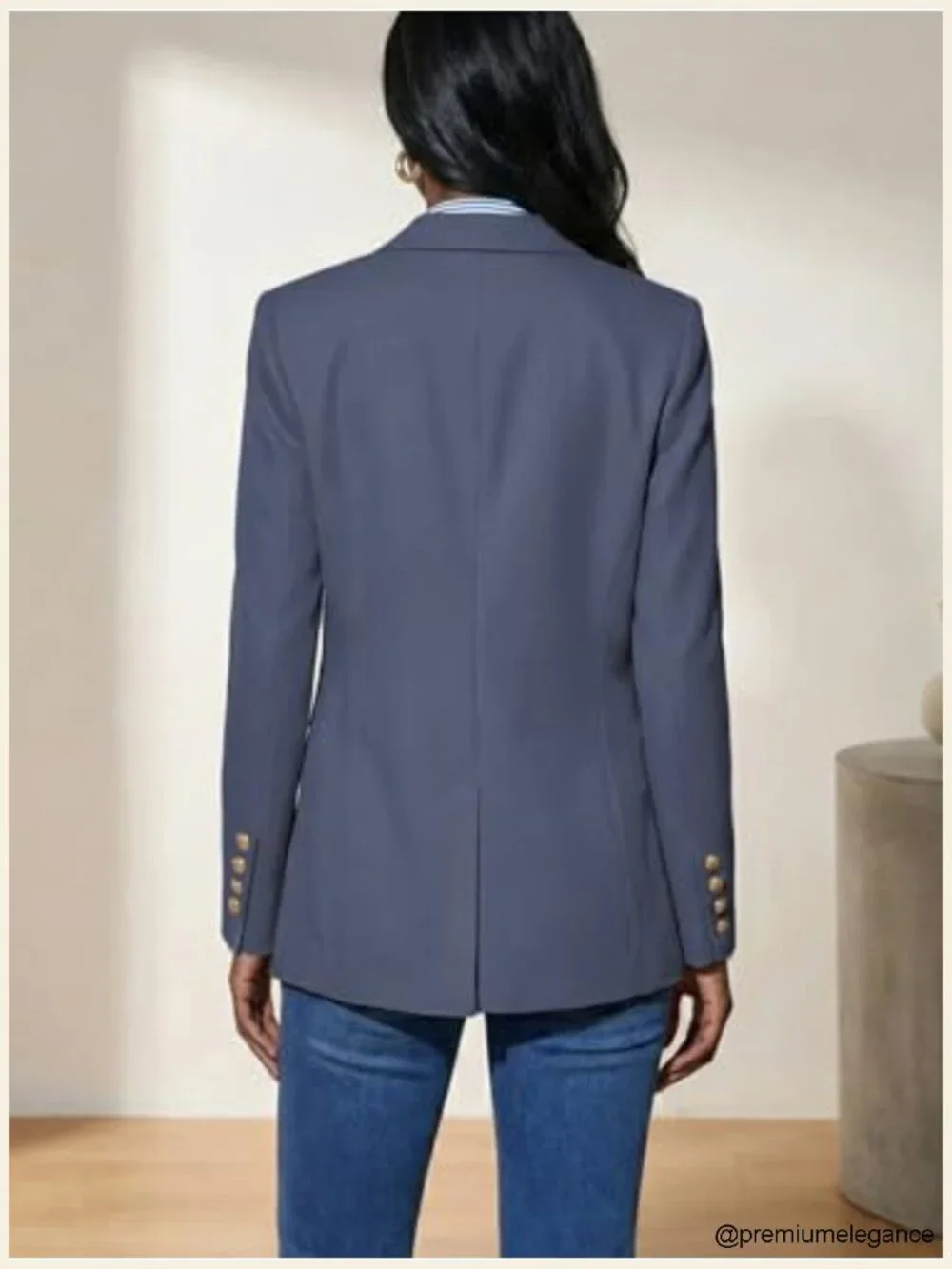 Women's Double Breasted Blazer - Open Front Long Sleeve Full Lined Suit Jacket